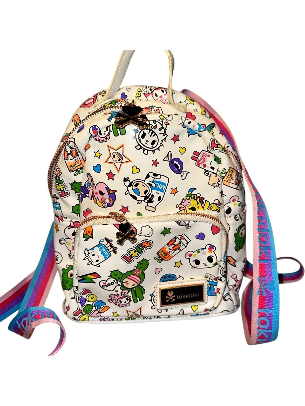 Tokidoki Denim Daze White Mini Backpack Vinyl Toy JAPAN Kawaii Cosplay y2k 2018